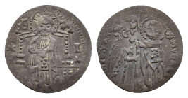 Venezia. Antonio Venier, 1382-1400. Grosso (Silver, 21.53 mm, 2.46 g). ANTO V[ENERIO] S M VE[NETI] The Doge kneeling right in front of St. Mark standi...