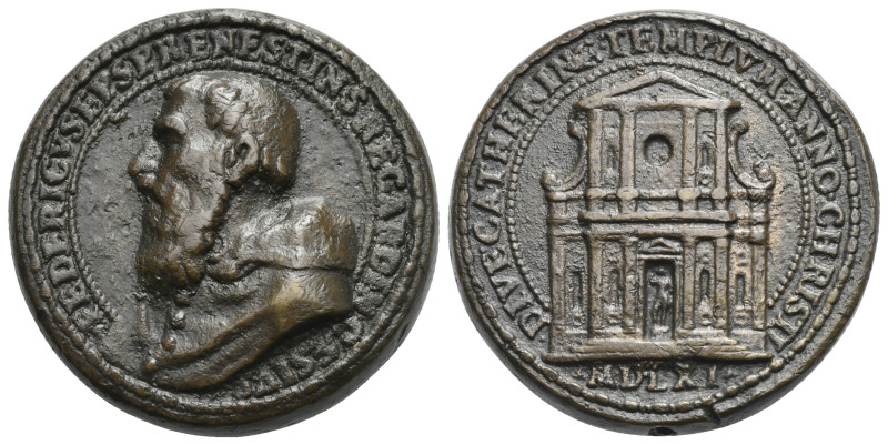 Federico Cesi, 1500-1565, Cardinal. Medal 1561, (Bronze, 35,01 mm, 34.95 g). By ...