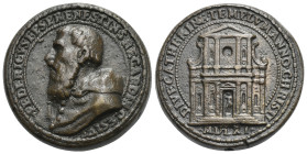 Federico Cesi, 1500-1565, Cardinal. Medal 1561, (Bronze, 35,01 mm, 34.95 g). By G.F. Bonzagna. FEDERICVS EPS PRENESTIN S R E CARDIN CAESIVS Bare heade...