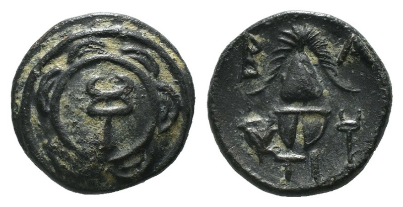 Weight 2.57 gr - Diameter 14 mm 
Greek bronze coin