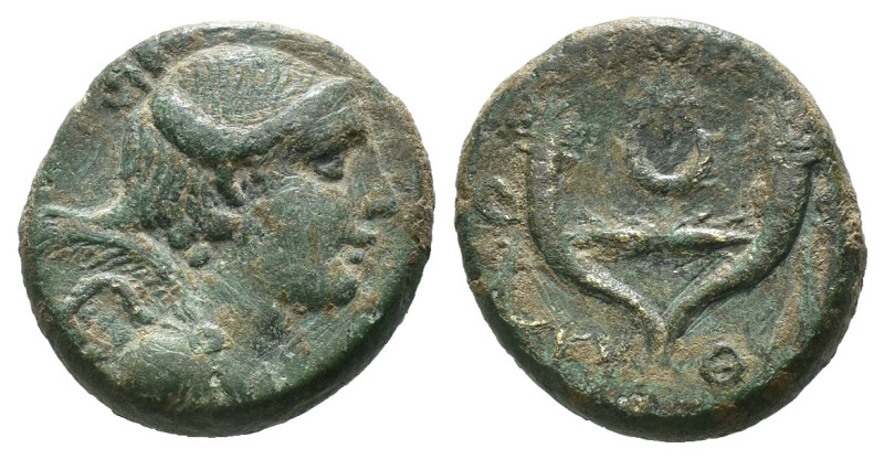 Weight 9.34 gr - Diameter 21 mm 
Greek bronze coin