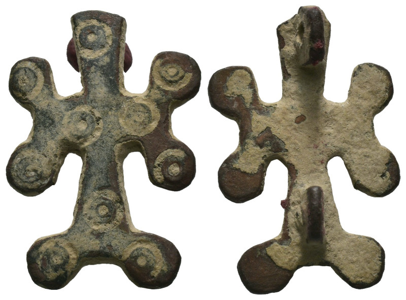 Bronze 6.82 gram Diameter 30 mm BYZANTINE EMPIRE.Cross.(8th-10th century).Ae. So...