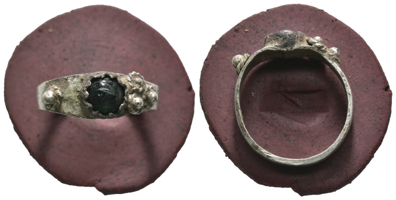 Silver 2.84 gram - Diameter 22 mm ANCIENT RING.(3rd–4th centuries).Ae. Sold as s...