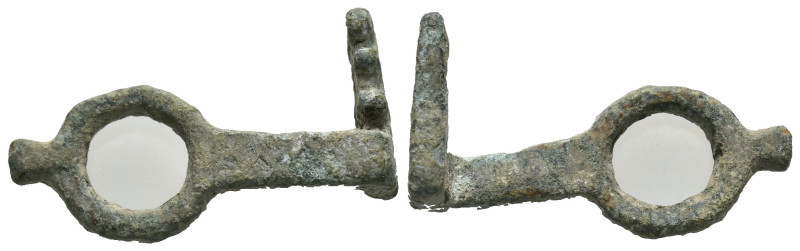 Weight 4.39 gr - Diameter 31 mm .ANCIENT ROMAN BRONZE Key (3rd–4th centuries).Ae...