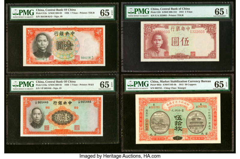 China Group Lot of 4 Examples PMG Gem Uncirculated 65 EPQ (4). HID09801242017 © ...