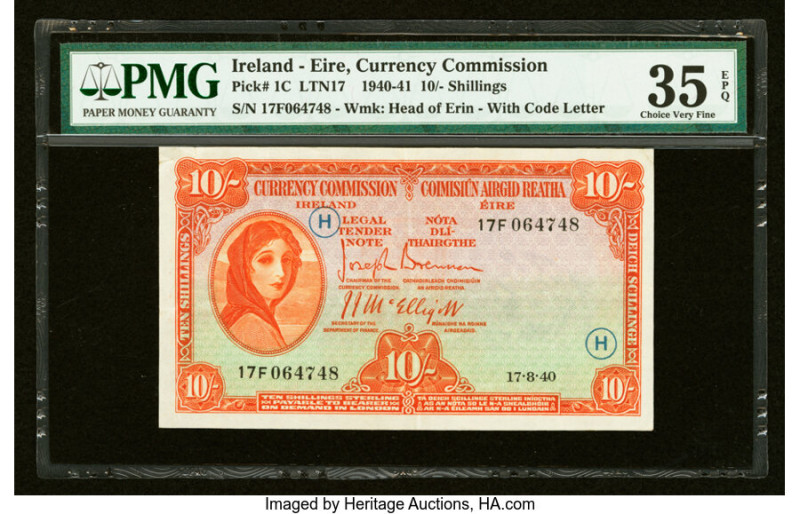 Ireland - Republic (Eire) Currency Commission Ireland 10 Shillings 17.8.1940 Pic...