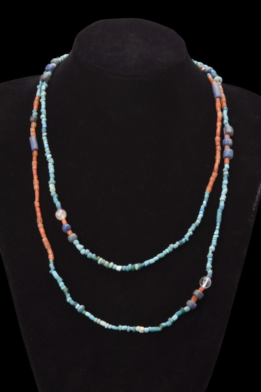PHOENICIAN BEADED NECKLACE

 Ca. 300 BC
 A restrung beaded necklace composed ...