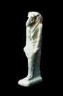 EGYPTIAN FAIENCE AMULET OF THOTH

 Ca. 664-332 BC
 An Egyptian faience amulet of the god Thoth. He is depicted striding forward, with arms by his s...