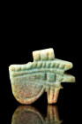 EGYPTIAN FAIENCE EYE OF HORUS AMULET

 Ca. 664-332 BC
 An Eye of Horus amulet with incised linear detail and complete with suspension loop. The Eye...
