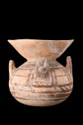 DAUNIAN TERRACOTTA FUNNEL KRATER

 Ca. 500-425 BC
 A ceramic krater that embodies the beauty and functionality of pottery in the ancient world. Thi...