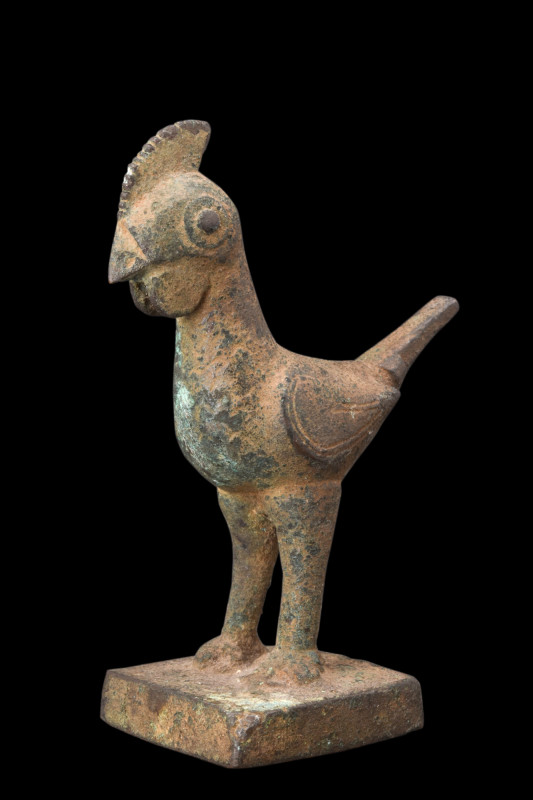 ROMAN / LATE ROMAN BRONZE ROOSTER FIGURINE

 Ca. 400 AD
 A bronze figurine de...