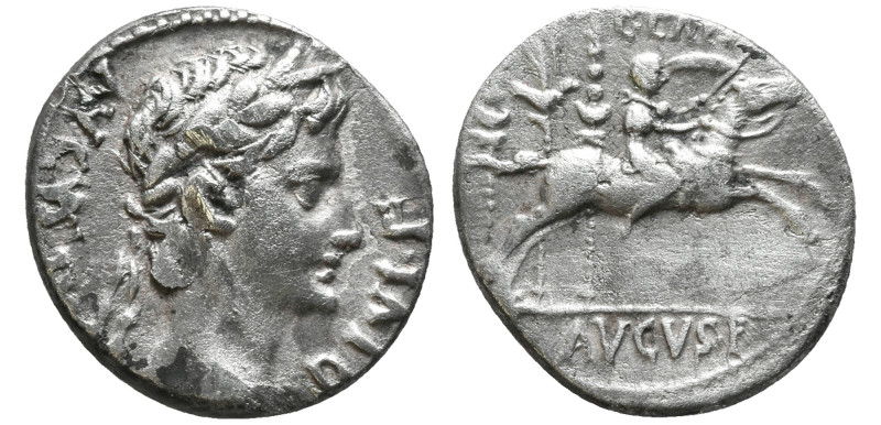 AUGUSTUS AR. DENARIUS 

 9-8 BC
 Augustus Ar. denarius, Lyons. AVGVSTVS DIVI ...