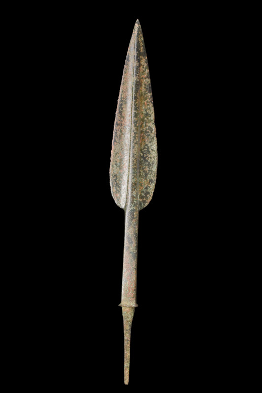 ANCIENT BRONZE SPEARHEAD

 Western Asiatic/Aegan, ca. 1200-700 BC
 A bronze s...