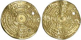 FATIMID, AL-MU‘IZZ (341-365h), Dinar, Filastin 359h. Weight: 3.67g Reference: Nicol 336. Pierced, flan buckled, fine to good fine and very rare
VAT s...