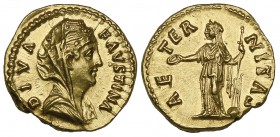 Faustina Senior (wife of Antoninus Pius, died 141), aureus, Rome, posthumous issue, undated, DIVA FAVSTINA, veiled and draped bust right, rev., AETERN...