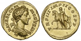Commodus (177-192), aureus, Rome, 178, L AVREL COMMODVS AVG, laureate, draped and cuirassed bust right, rev., TR P III IMP II COS P P, Castor standing...