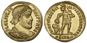 Julian II (355-363), solidus, Sirmium, 362-363, FL CL IVLIANVS PP AVG, diademed, draped and cuirassed bust right, rev., VIRTVS EXERCITVS ROMANORVM, so...