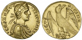 Frederick II (1197-1250), augustalis, Messina, after 1231, CESAR AVG IMP ROM, laureate and draped bust right, rev., +FRIDE-RICVS, eagle standing left ...