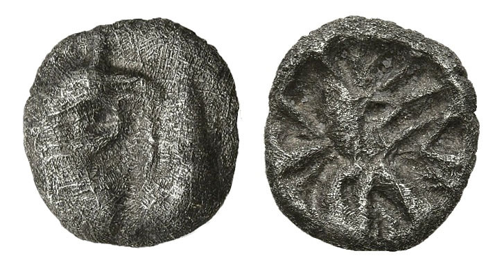 Greek
MYSIA. Kyzikos. (550-500 BC)
AE Hemiobol (7.67mm 0.49g)