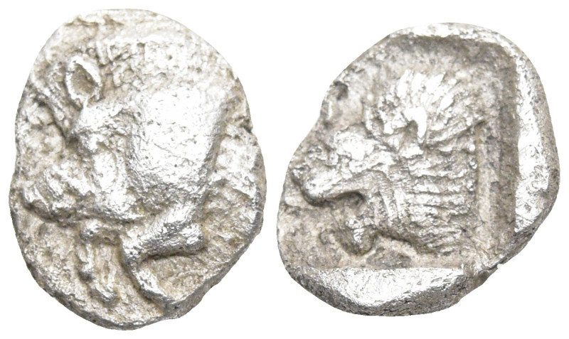 Greek
MYSIA. Kyzikos. (450-400 BC)
AR Obol (10mm 0.73g)