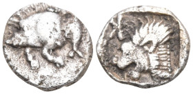 Greek
MYSIA. Kyzikos. (Circa 450-400 BC).
AR Obol (10mm 0.74g)
