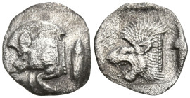 Greek
MYSIA. Kyzikos. (Circa 450-400 BC).
AR Obol (12.2mm 0.67g)
