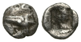 Greek
MYSIA. Kyzikos. (Circa 550-500 BC).
AR Hemiobol (8.8mm 0.38g)
