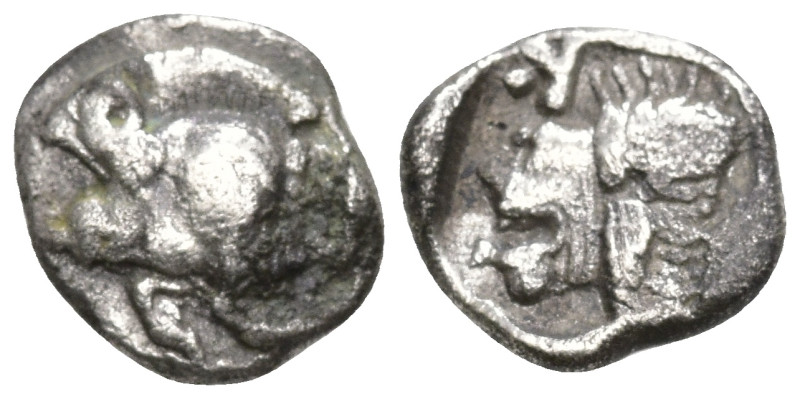 Greek
MYSIA. Kyzikos. (Circa 450-400 BC).
AR Hemiobol (7.5mm 0.39g)