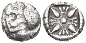 Greek
IONIA. Miletos. Late 6th-early 5th centuries BC).
AR Diobol (9mm 1.05g)