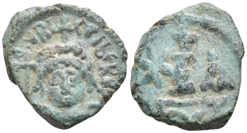 Byzantine
Maurice Tiberius (582-602 AD)
AE Decanummium (18.5mm 2.2g)