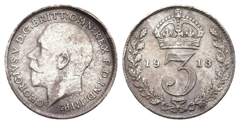 World
GREAT BRITAIN. George V (1910-1936 AD)
3 Pence 1913 (14mm 1.38g)