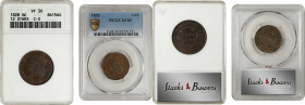Lot of (2) Certified Classic Head Half Cents.

Included are: 1828 C-2, 12 Stars, VF-30 (ANACS), OH; and 1835 EF-40 (PCGS).