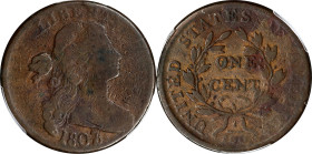 1807/6 Draped Bust Cent. Large 7, Pointed 1. VG-8 (PCGS).

PCGS# 1528. NGC ID: 224N.