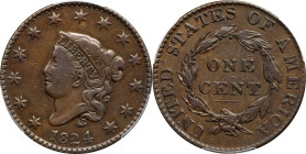 1824 Matron Head Cent. VF-25 (PCGS).

PCGS# 1636. NGC ID: 225D.