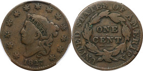 1827 Matron Head Cent. VG-8 (PCGS).

PCGS# 1651. NGC ID: 225H.