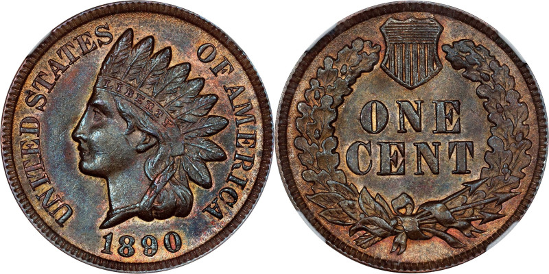 1890 Indian Cent. MS-64 RB (NGC).

PCGS# 2176. NGC ID: 228J.