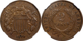 1870 Two-Cent Piece. AU-50 BN (NGC).

PCGS# 3606. NGC ID: 22NE.