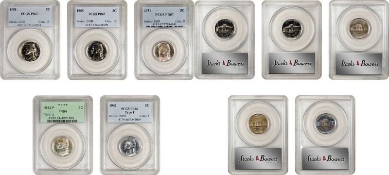 Lot of (5) Proof 1940s and 1950s Jefferson Nickels. (PCGS).

Included are: 194...