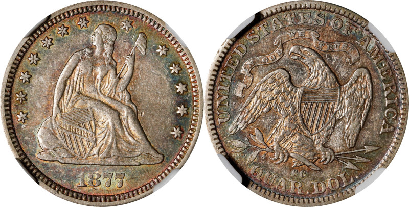 1877-CC Liberty Seated Quarter. AU-55 (NGC).

PCGS# 5505. NGC ID: 23V6.