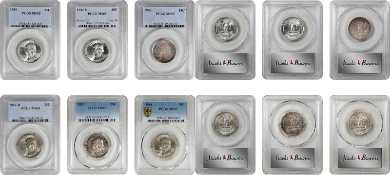 Lot of (6) Washington Quarters, 1939-1961. MS-65 (PCGS).

Included are: 1939; ...