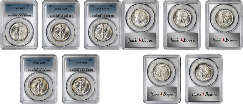 Lot of (5) 1944 Walking Liberty Half Dollars. MS-65 (PCGS).

PCGS# 6621.