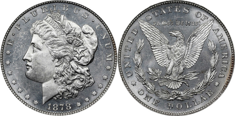 1878 Morgan Silver Dollar. 8 Tailfeathers. MS-63 Prooflike Obverse (ICG).

PCG...