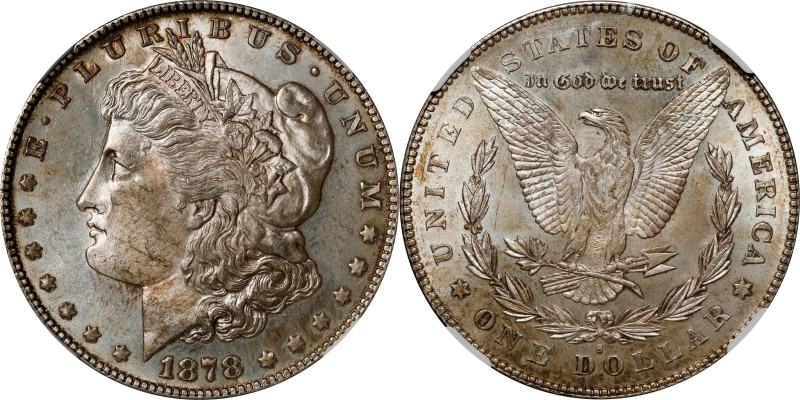 1878-S Morgan Silver Dollar. MS-62 (NGC).

PCGS# 7082. NGC ID: 253R.