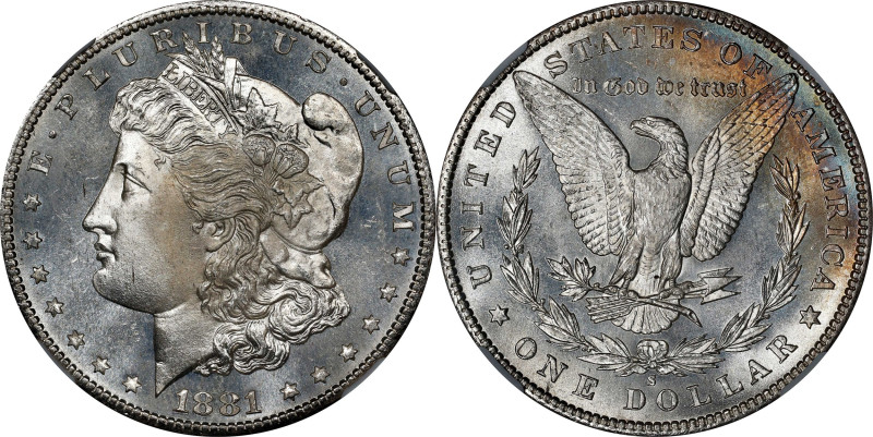 1881-S Morgan Silver Dollar. MS-67 (NGC).

PCGS# 7130. NGC ID: 2549.