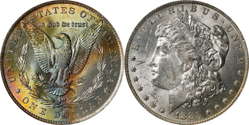 1883-O Morgan Silver Dollar. MS-63 (PCGS).

PCGS# 7146. NGC ID: 254J.