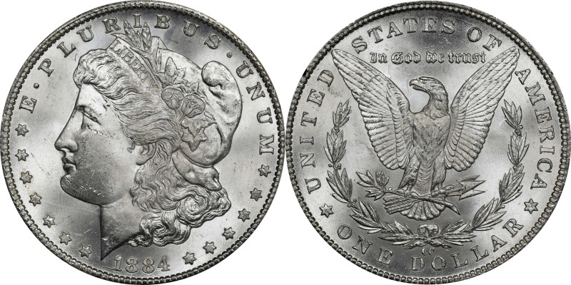 1884-CC GSA Morgan Silver Dollar. MS-63 (PCGS).

The original box and card are...