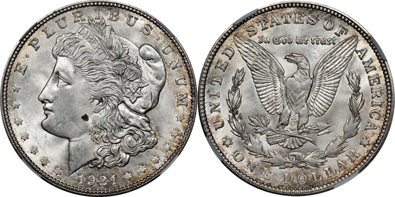 1921-D Morgan Silver Dollar. MS-63 (NGC).

PCGS# 7298. NGC ID: 256Y.