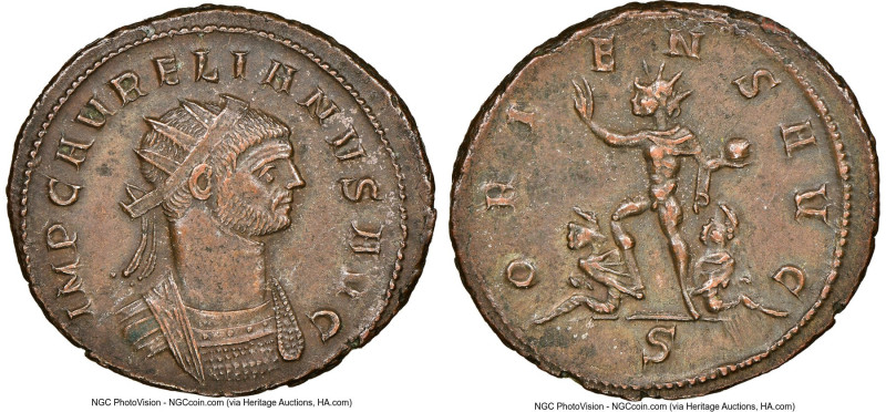 Aurelian (AD 270-275). BI antoninianus (24mm, 4.51 gm, 1h). NGC AU 5/5 - 5/5. Ro...