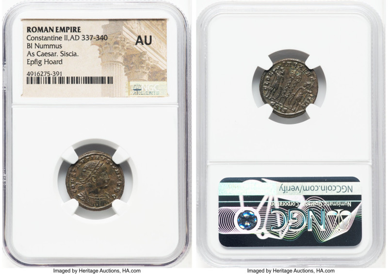 ANCIENT LOTS. Roman Imperial. Lot of five (5) BI nummi. NGC AU-Choice AU. Includ...