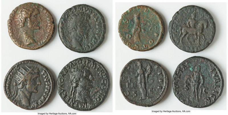 ANCIENT LOTS. Roman Imperial. Lot of four (4) AE issues. VG-VF. Includes: Four R...